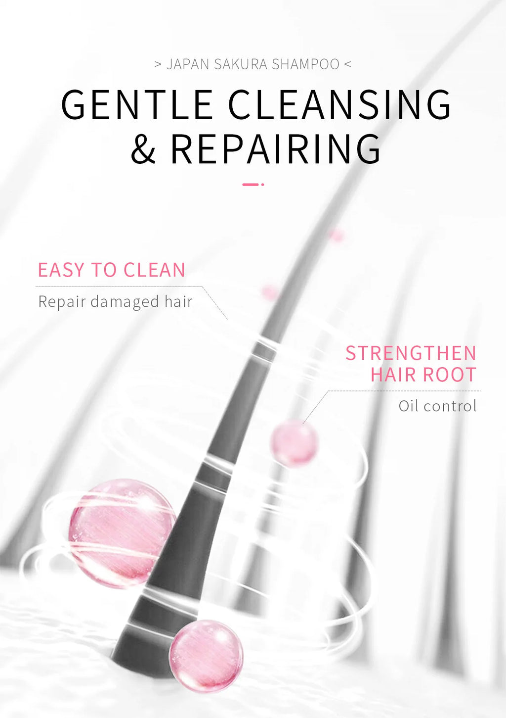 LAIKOU Japan Sakura Shampoo/Conditioner Repair Damaged Hair Moisturizing Nourishing Oil Control Hair Cleansing Care