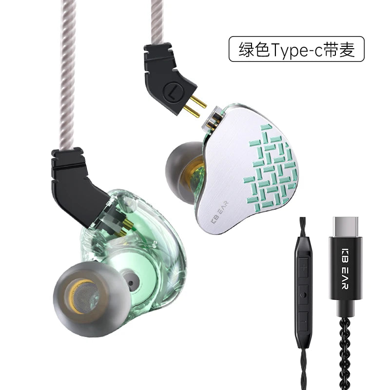 KBEAR Rosefinch Dynamic Hifi Wired Headphones Noise Cancelling Earbuds In Ear Monitor 10mm Biological Diaphragm Headset IEMS KZ