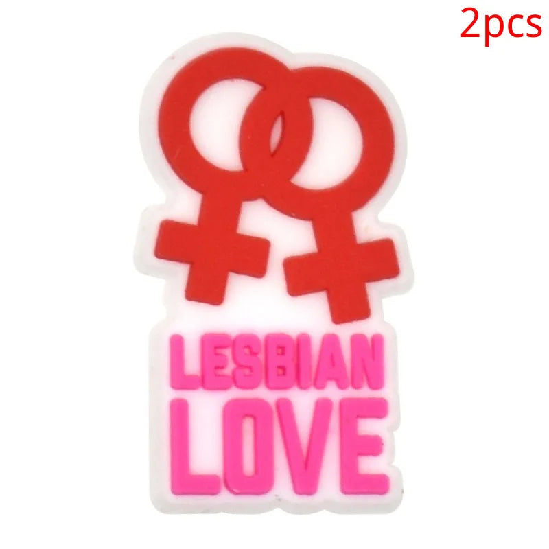 New rainbow shoe charm hole shoe accessories DIY shoe accessories PVC soft rubber shoe buckle jewelry spot wholesale