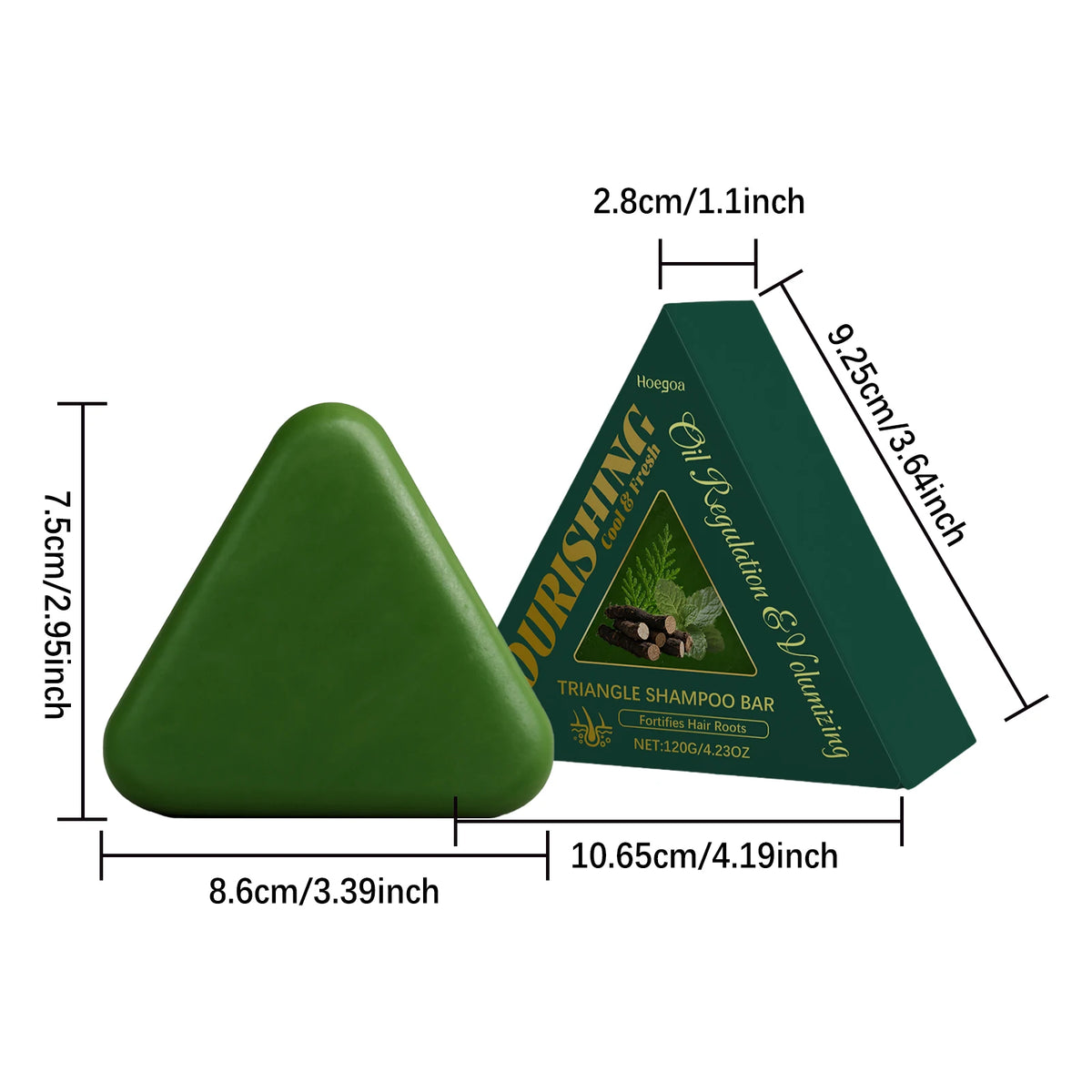 Triangle Green Hair Growth Soap Nourish Hair Roots Improve Dry Frizzy Damaged Hair Repair Regulate Grease Anti Hair Loss Shampoo