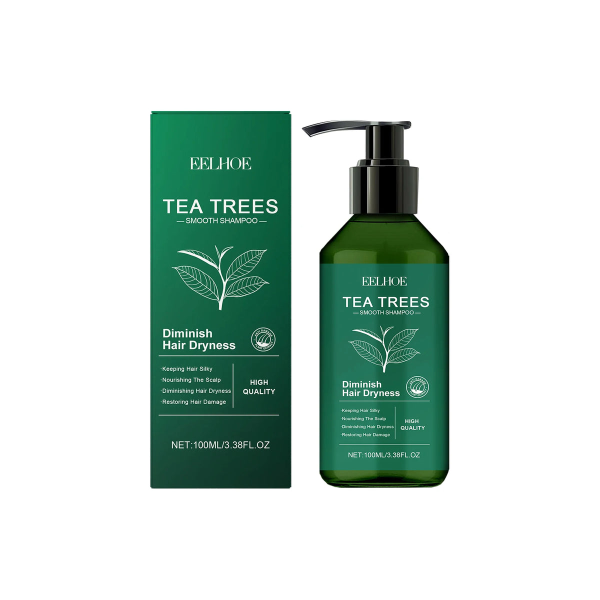 EELHOE Tea Tree Shampoo Repair Damaged Long Lasting Moisturizing Oil Control Dandruff Removal Gentle Cleansing Hair Care Shampoo