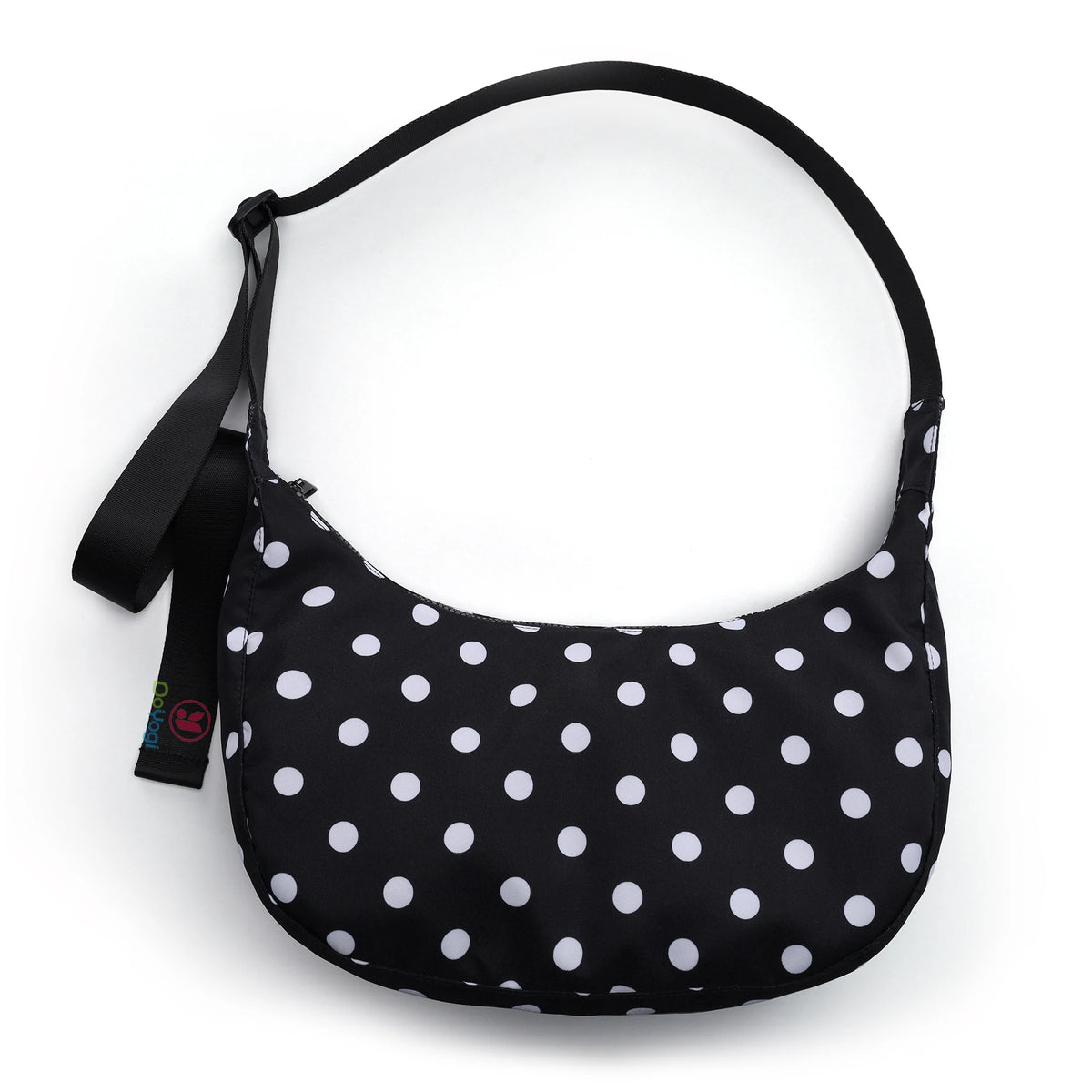 Nylon Medium Crescent Bag for Women Men,Crossbody Bag with Adjustable Strap&Dual Interior Zip Pocket Casual Daily Shoulder Bag
