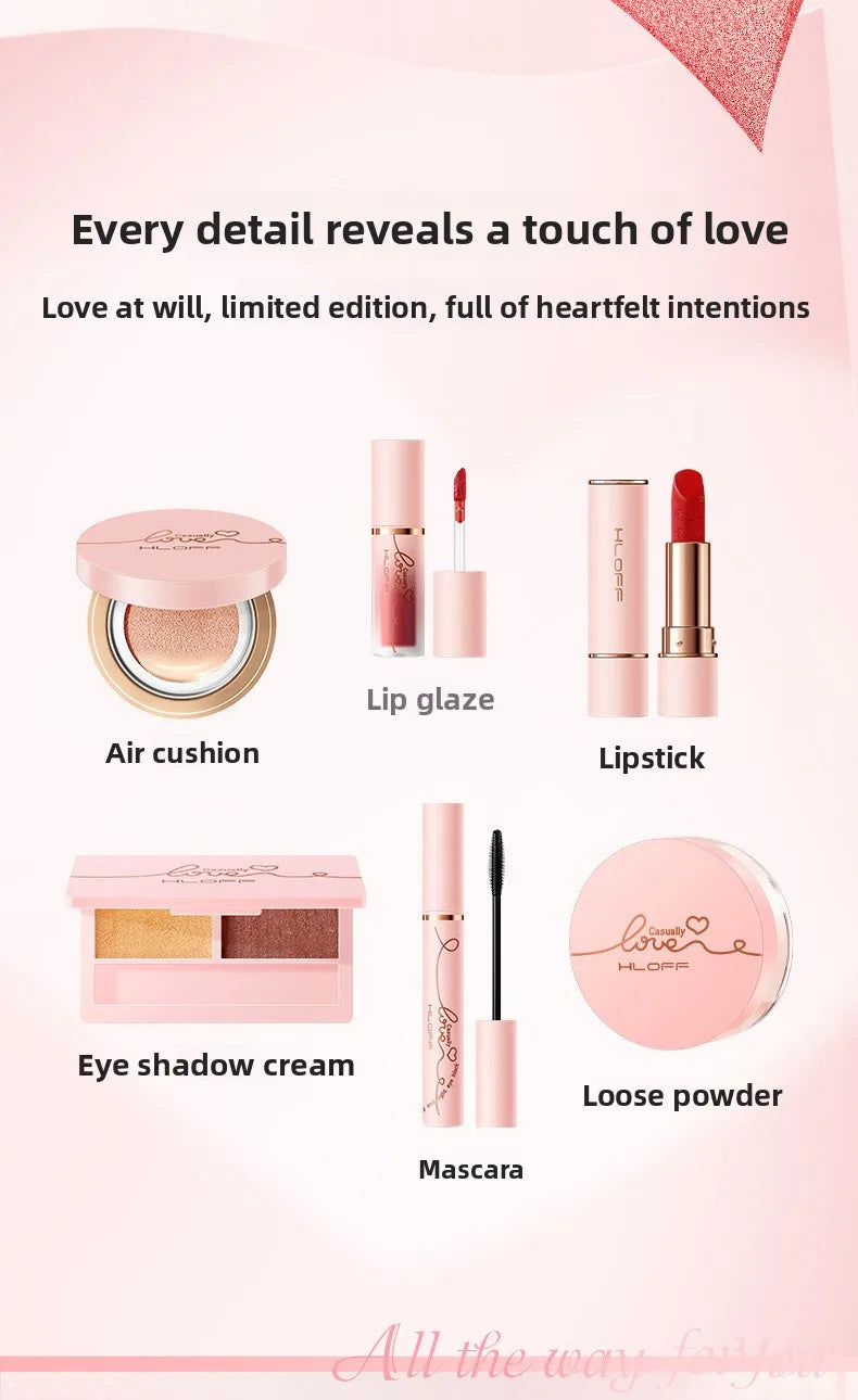 HLOFF Random Love Yao Color Makeup High-End Gift Set Valentine's Day Birthday Gift Lipstick Cushion Makeup Set