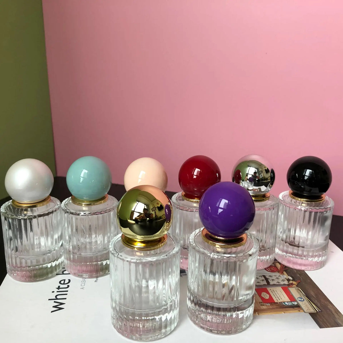 30ml 50ml Thick Vertical Bar Glass Perfume Bottles Travel Pocket Glass Spray Empty Round Mist Dispenser Atomizer