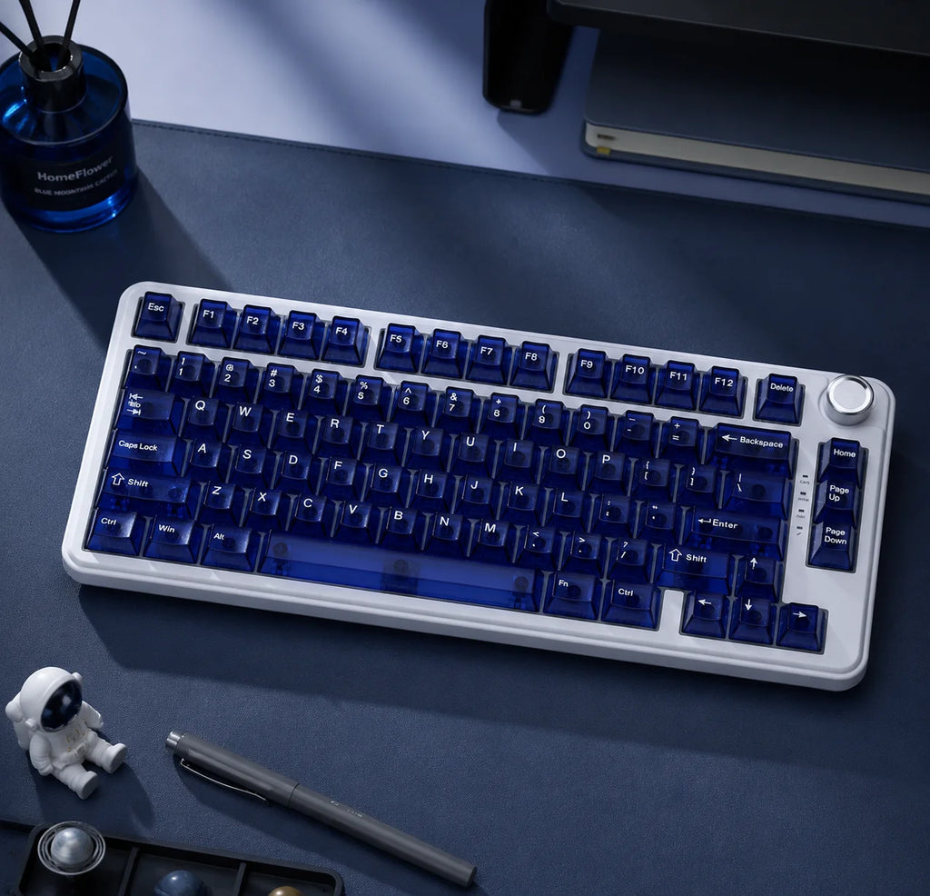 New Purple Transparent Clear Keycaps Crystal Ceramic Pc Keycap Rgb Shine Through Key Cap Mda Profile For Mx Switch Keyboard Gift