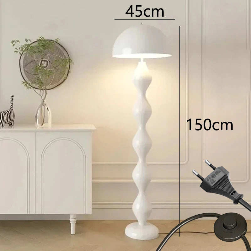 Black Iron Floor Lamp Mushroom Lamp Stand for Bedroom Bedside Sofa Corner Home Decoration Living Room Smooth Color Floor Light