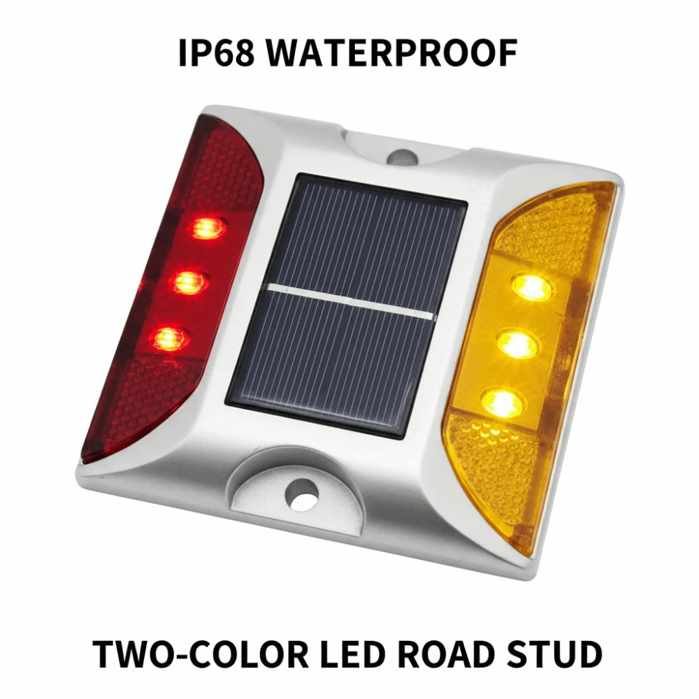 Solar Powered Solar Road Stud Light Outdoor Lighting Durable LED Ground Light Flashing Double Side Traffic Marker Light