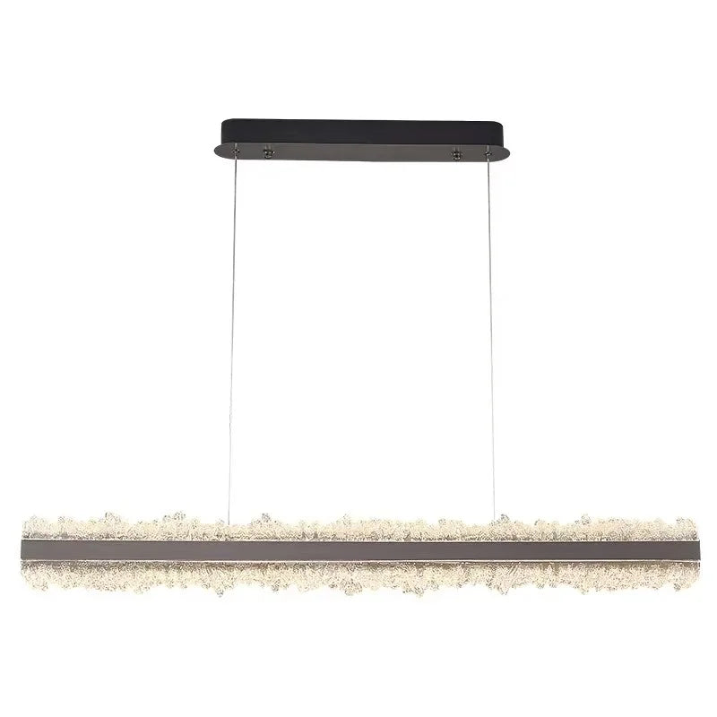 Restaurant LED Chandeliers Italian Light Luxury High-End Dining Room Main Lamp Designer Style One-Line Strip Dining Table Light