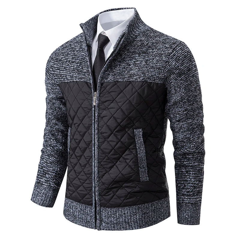 Autumn Winter Sweater Men's Loose Cardigan 2023 New Cold Cold High Neck Jumpers Patchworked Windbreaker Causal Jackets