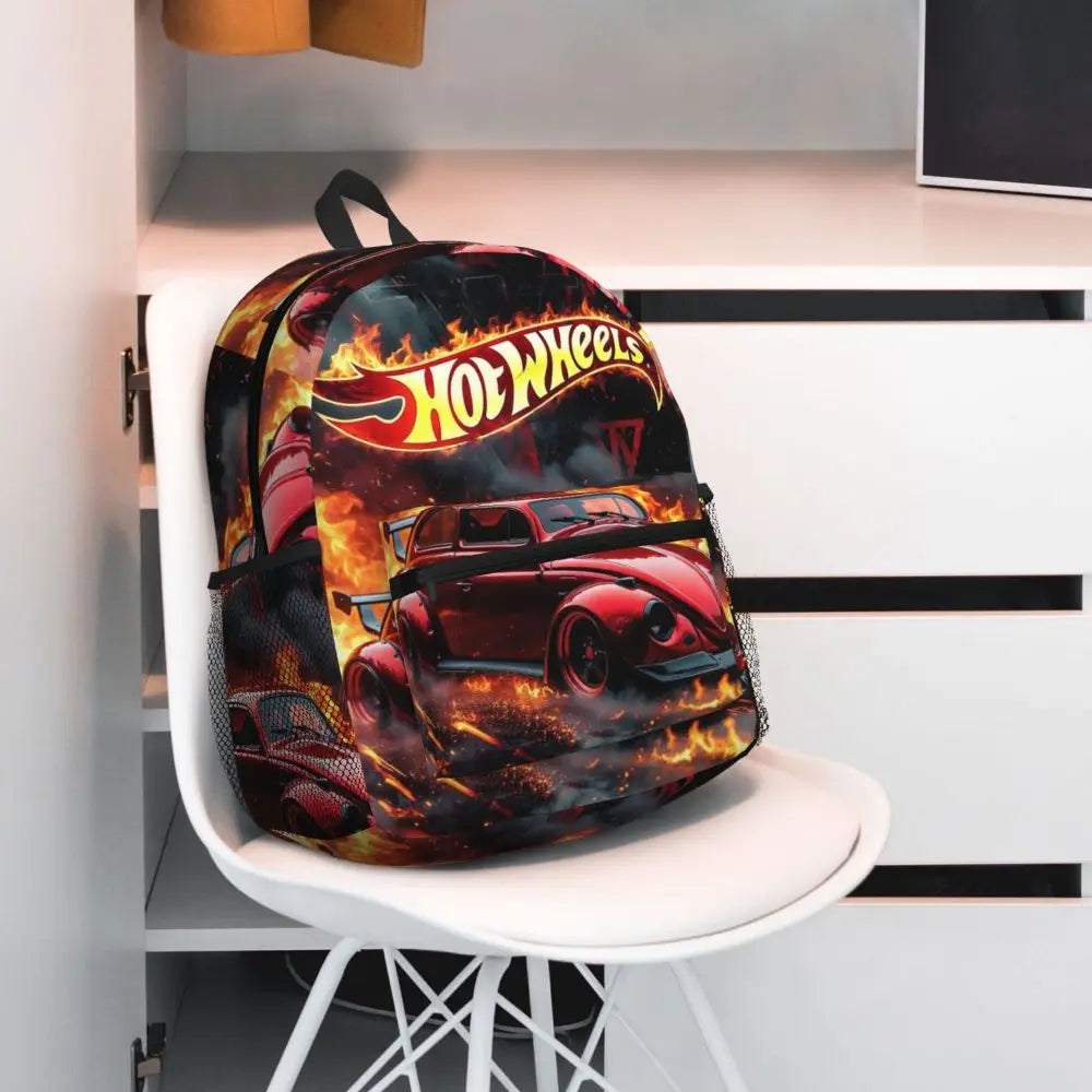 Hot Wheels Race Student Backpack School Bag Hiking Travel Daypack for Men Women Bookbag Shoulder Bags