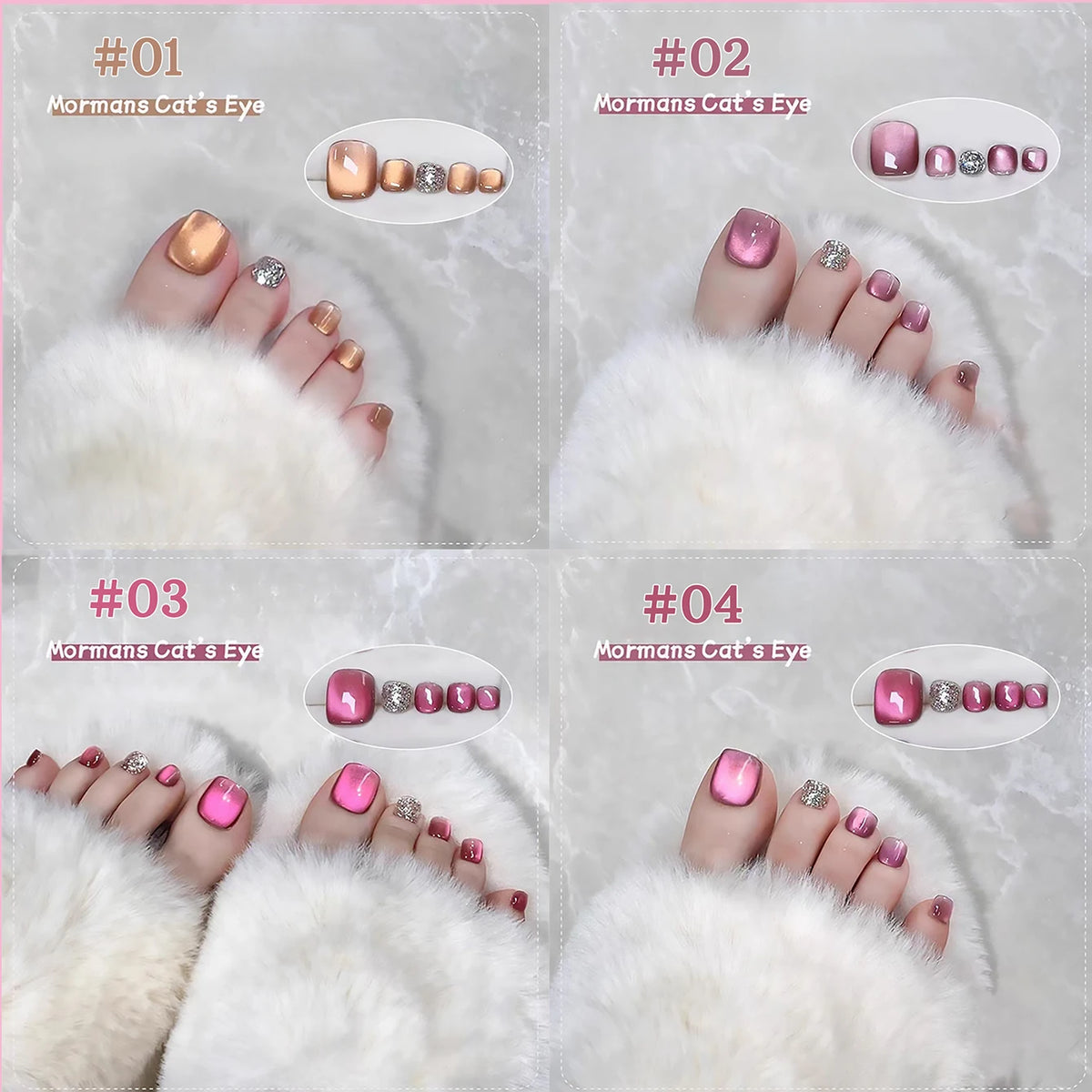 1-8pcs TC Autumn Popular Green Crystal Cat's Eye Molmans High Density Porcelain White Glass Beads Amber Gel Nail Polish Nail Art