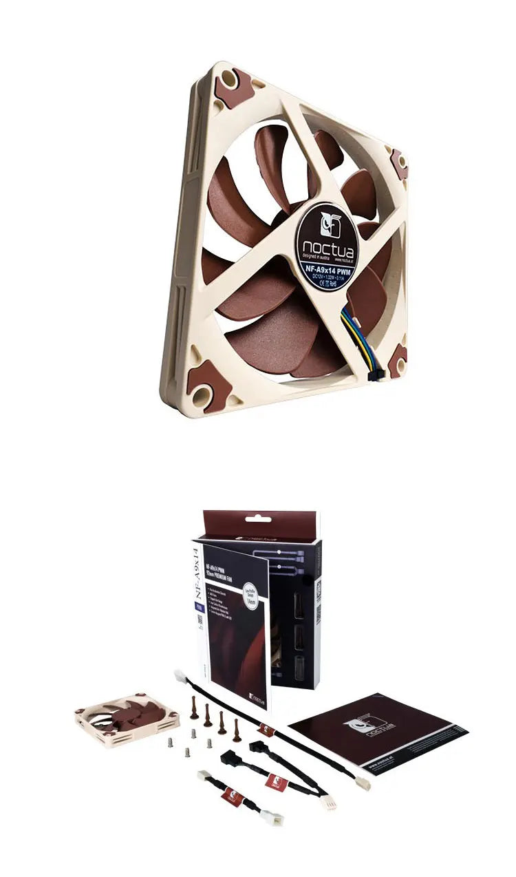 Noctua NF-A9x14 PWM/Black 9cm Fan (SSO Magnetically Stable Bearing/Thin CPU Fan/4-Pin Chassis Fan) 14mm Ultra-Thin, Ultra-Quiet