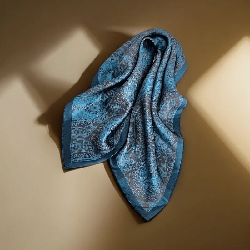 Luxury Brand Paisley Houndstooth Printed Square Scarf Soft Satin Thin Smooth Neck Scarf Sunscreen Headscarf For Women Head Wrap