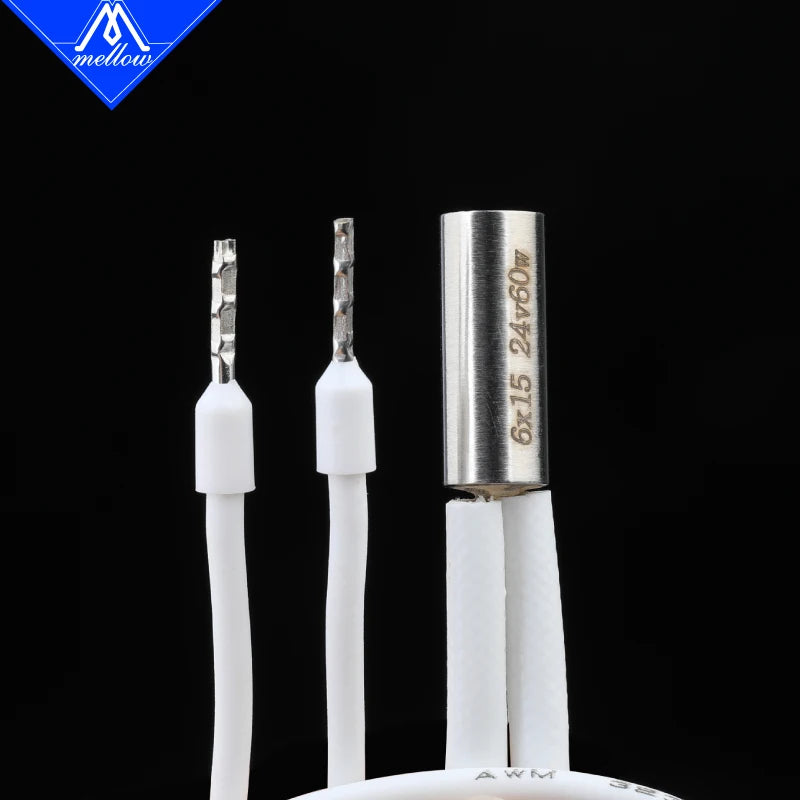 Mellow 1Pcs 24V 60W 6*15MM Ceramic Cartridge Heater Heating Tube For 3D Printer Parts  E3DV6 J-Head / Phaetus Dragon HotEnd