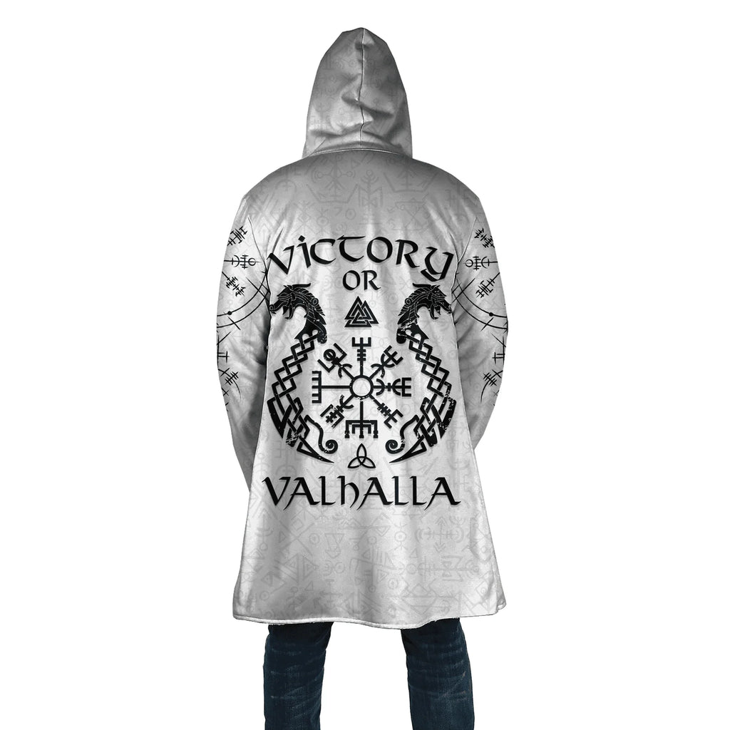 Winter Fashion Mens cloak Norse Odin Raven Tattoo 3D Printed Thick Fleece Hooded Coat Unisex Casual Warm Cape coat DP23