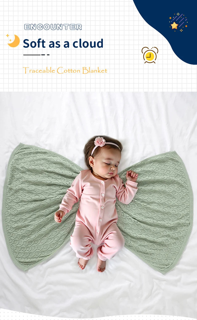 Cotton Baby Blanket Knit Infant Boy Girl Bedding Quilt 90*70CM Solid Toddler Stroller Swaddle Super Soft Plaid Fashion Hollow Ou