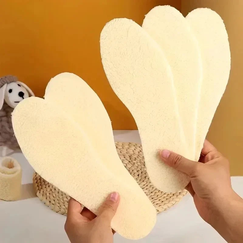 Natural lamb fleece insoles men women Winter keep warm insole soft wool thicken shoepad cashmere shoes insert thermal shoe pads
