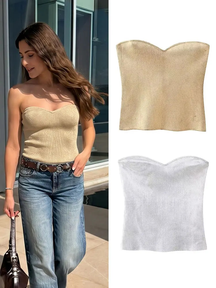 HH Minimalist Women Tube Top Sleeveless Backless Corset For Woman Elegant Casual Office Business Weekend High Street Camis Tops