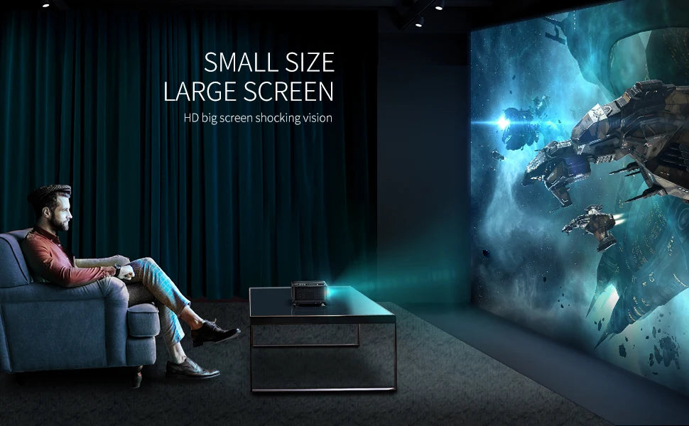 YABER Y60 Portable Projector with 5500 Lux Upgrade Full HD 1080P 200" Display Supported, LCD LED Home Projector
