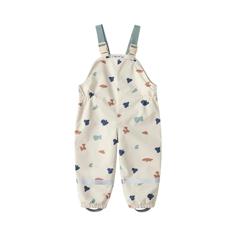 HONEYKING Kids Jumpsuit For Boys Toddler Outdoor Clothes Colorful Waterproof Rain Pants Baby Girl Overalls For Children