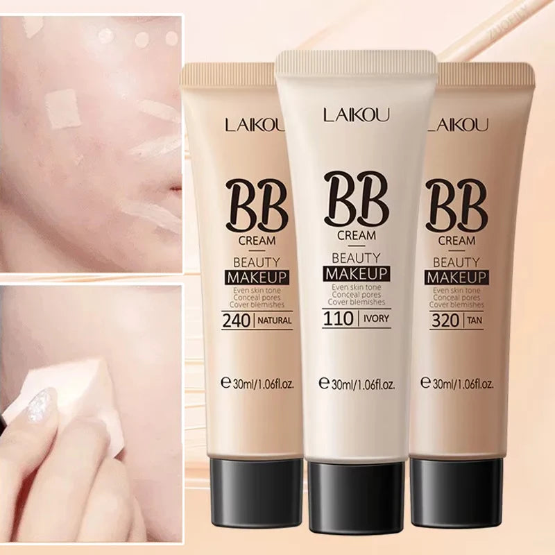 BB Cream Base Makeup Long Lasting Waterproof Brighten Skin Tone Cover Blemishes Concealer Liquid Face Foundation Cosmetics 30ml