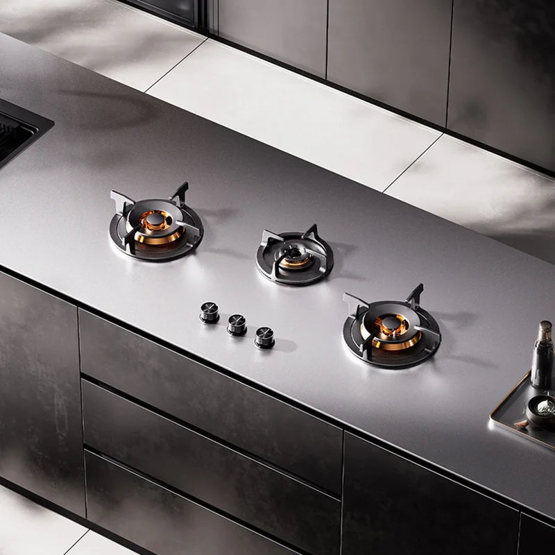 A Brand-new Luxurious Kitchen with Fully Integrated Gas Stove Burners