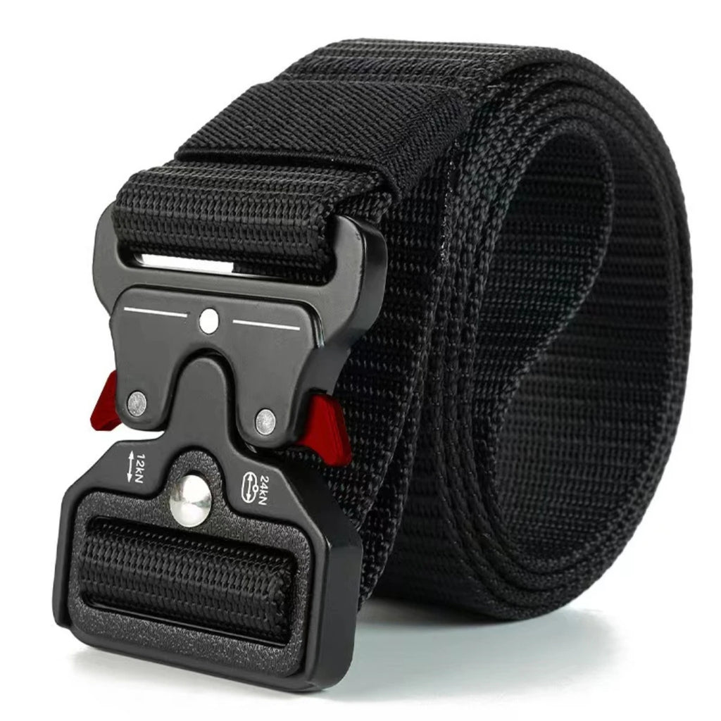 Red Ears Plastic Buckle Tactical Belt Men'S Multifunctional Military Fan Canvas Belt Outdoor Faux Nylon Training Waist Belt