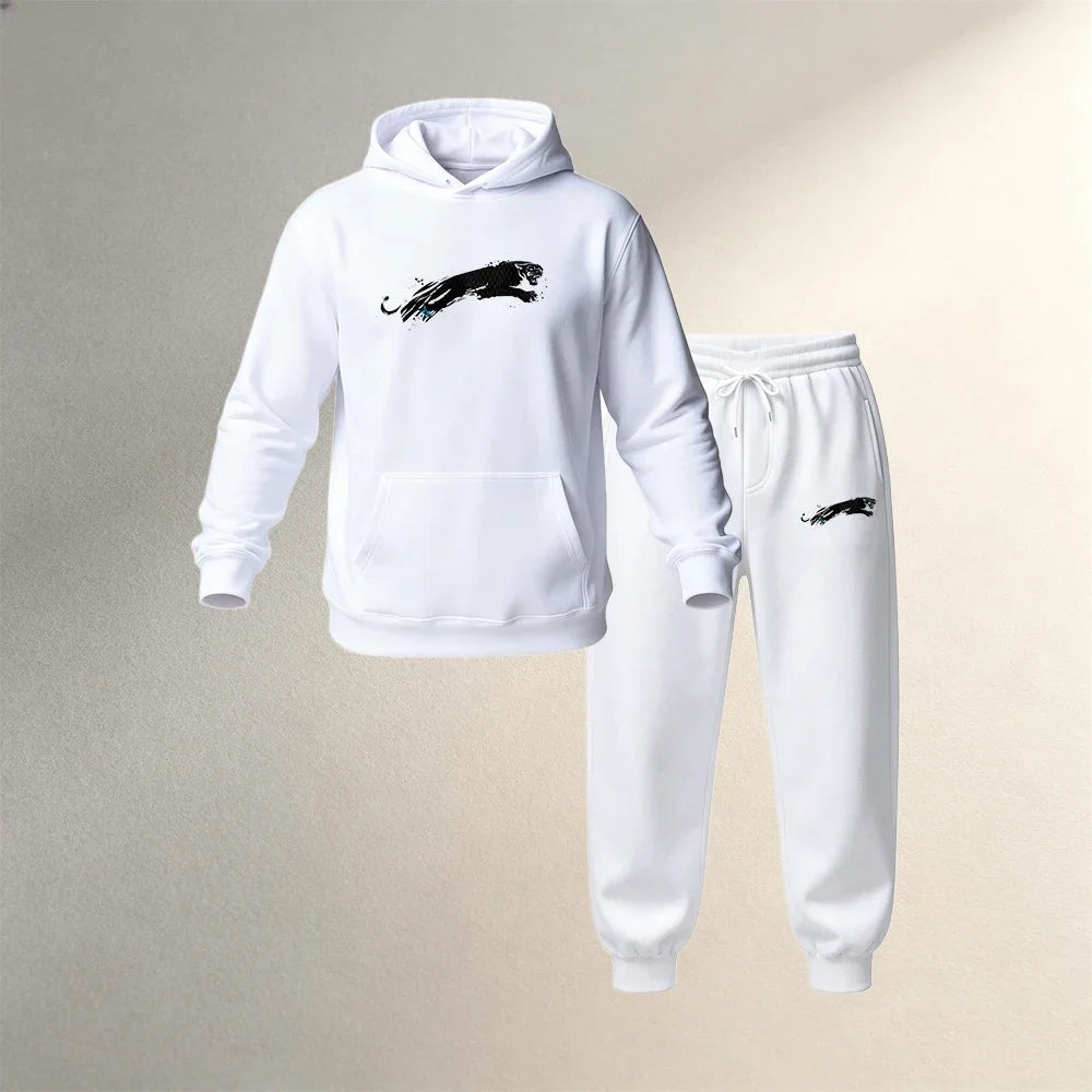 Men's Hoodies Sets 2 Pieces Pullover Autumn Winter Sports Casual Fashion Warm Clothing Drawstring Jogger Pants Male Street Suits