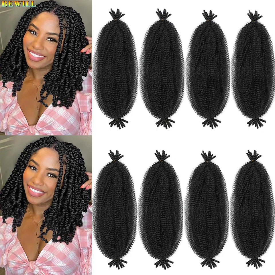 1-8 Packs Afro Twist Hair#4 30 350 12 16 inch Springy Marley Twist Braiding Hair Pre-Separated Kinkys Bulk Hair for Locs Crochet