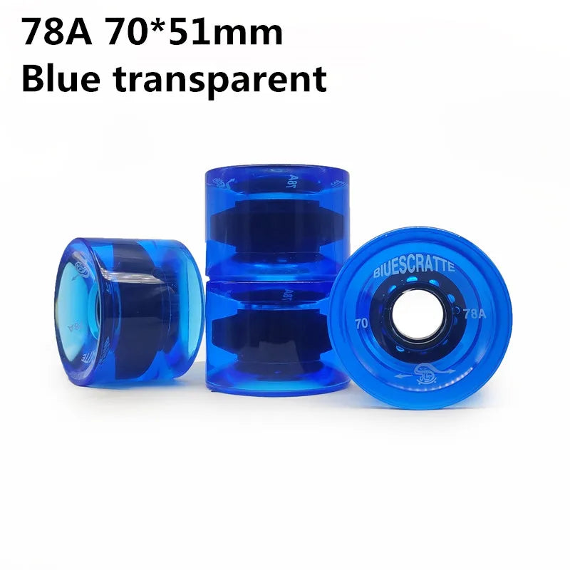 4pcs 70mm 51mm 80 duro Longboard Wheel for 70mm Skateboard Tire 80A Durable Elastic PU Ruedas for Road Street Skate Board Rodas