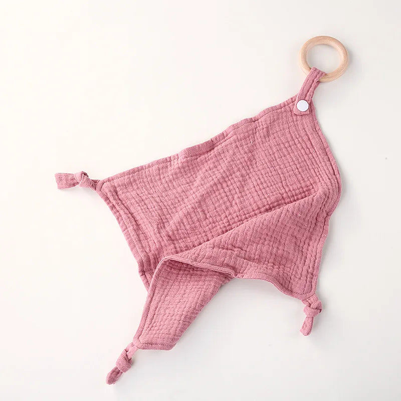 Wooden Drool Bib Ons Baby Saliva Towel Soft Cotton Baby Burp Cloth Kindergarten Handkerchief Newborn Washcloth Nursing Towel