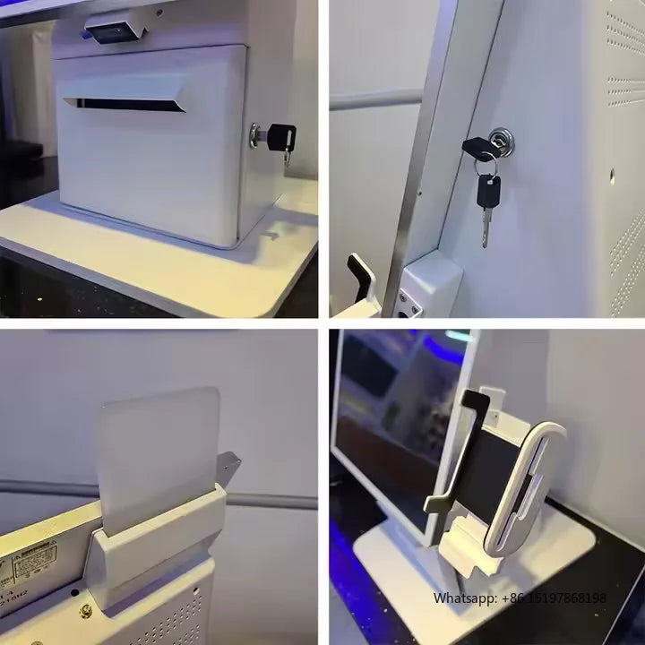 15.6 21.5 24 27 32 Inch Floor Standing/Wall Mounted Self-Service Payment Kiosk With QR Code Scanner 80mm Thermal Printer