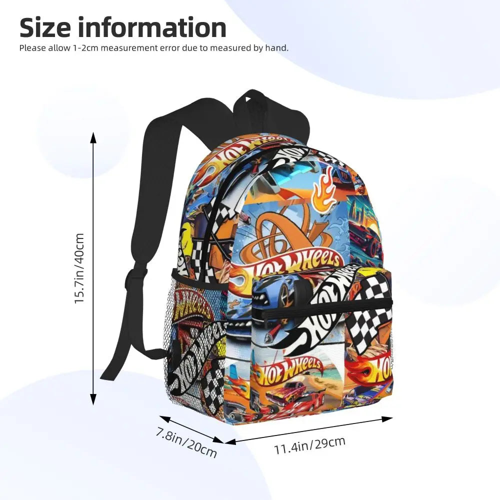 Hot Wheels Race Student Backpack School Bag Hiking Travel Daypack for Men Women Bookbag Shoulder Bags
