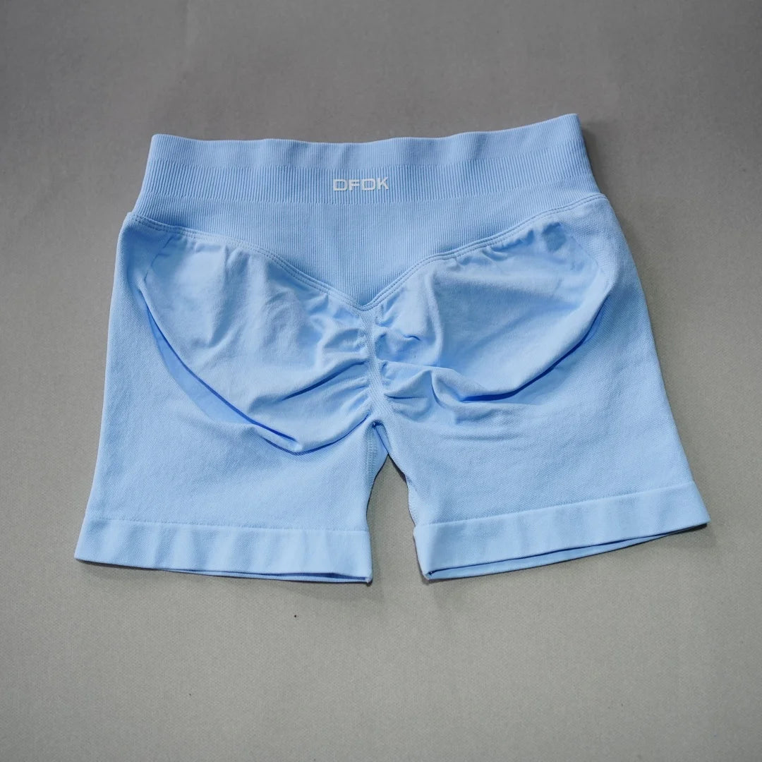 DFDK Women High Waist Yoga Shorts Scrunch Butt Lift Squat Proof Push Up Workout Shorts Gym Running Fitness Athletic Shorts