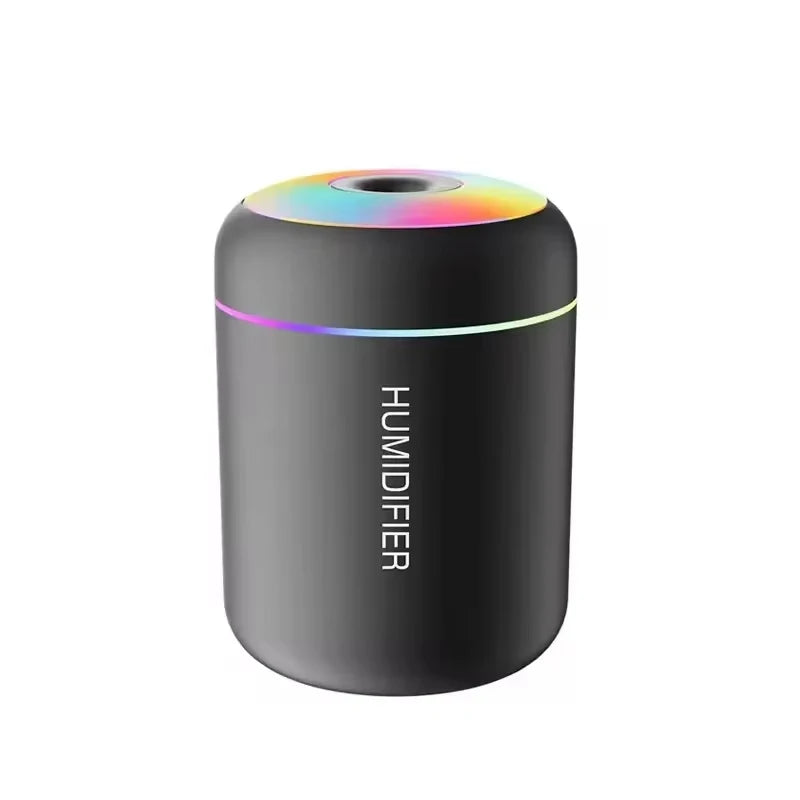 Mini USB Air Humidifier & Aroma Oil Options with LED Light