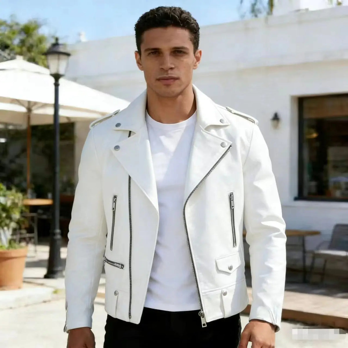New Fashion Autumn Winter Men Solid Color Long Sleeve Zipper Slim Simple Trendy Faux Leather Coats Male Streetwear Top Clothes