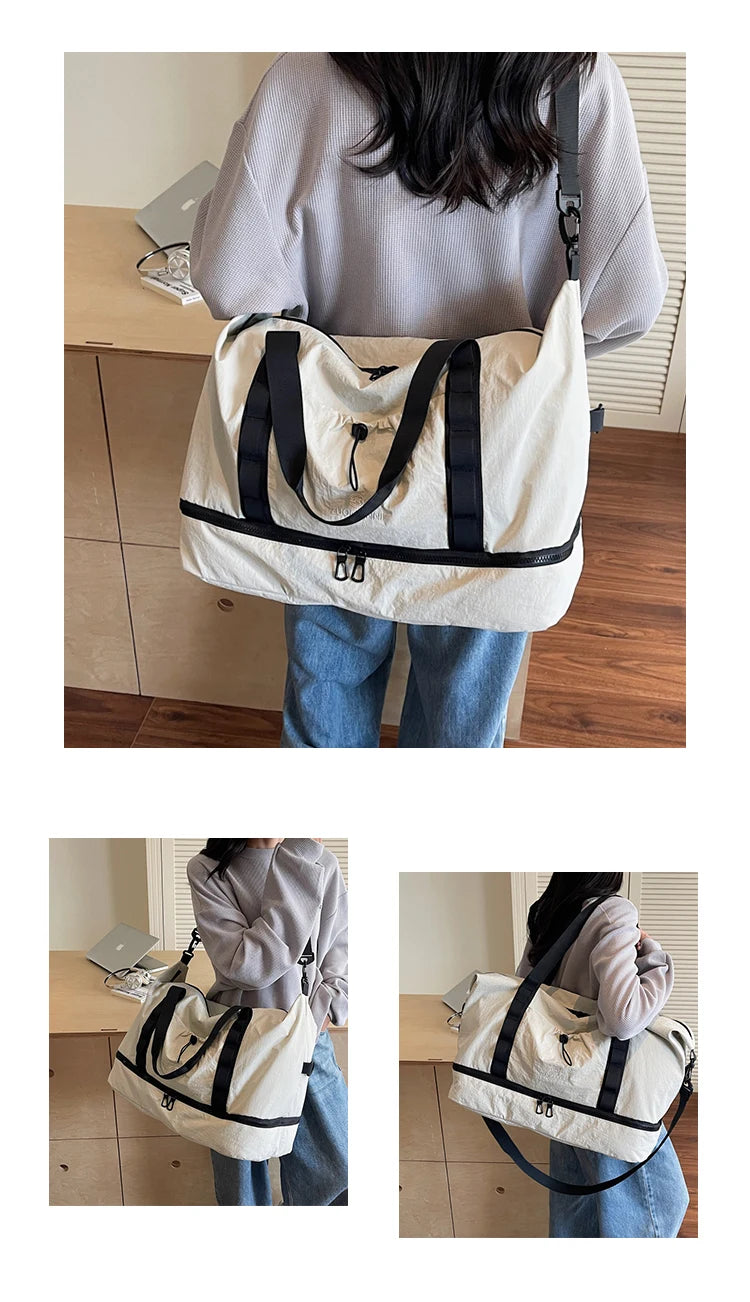 Large Capacity Travel Duffels Bag With Independent Shoe Compartment Travel Totes Suitable For Yoga Gym Storage Weekends Bags