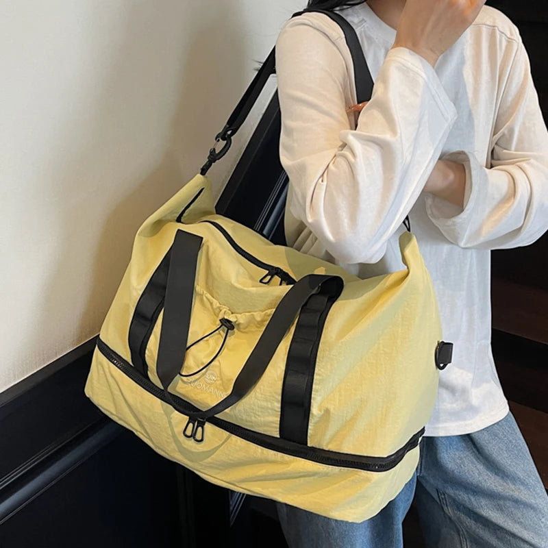 Large Capacity Travel Duffels Bag With Independent Shoe Compartment Travel Totes Suitable For Yoga Gym Storage Weekends Bags