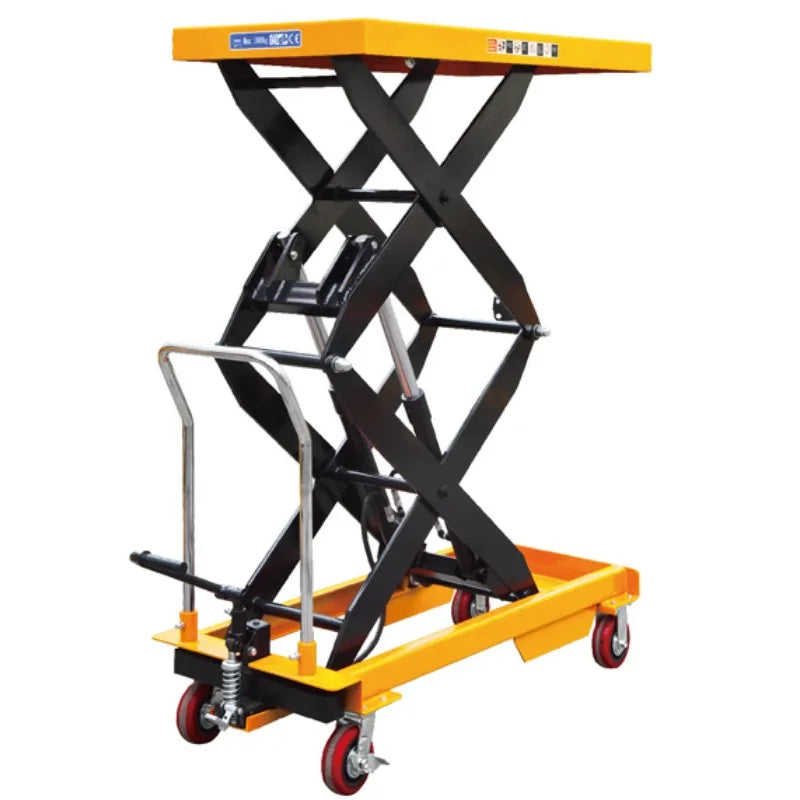 Manual hydraulic mobile lifting platform car scissors elevator mold logistics platform forklift