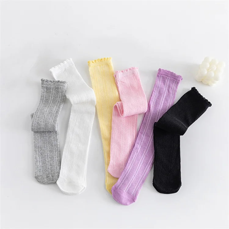 Children's Girl High Long Socks  Princess Mesh School Spring Summer Kids Stockings