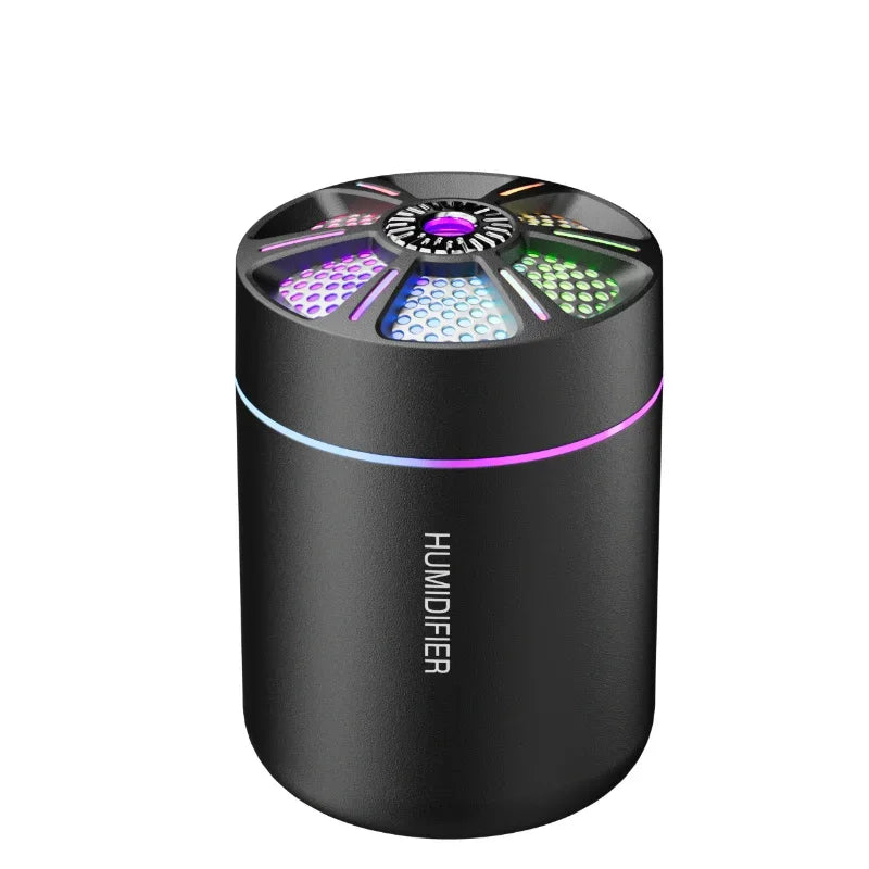 Mini USB Air Humidifier & Aroma Oil Options with LED Light