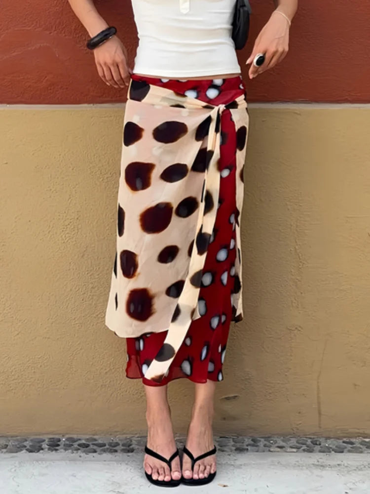 Trendy Slip Polka Dot Maxi Dress V-neck Ruched Drawstring Sexy Maxi Women Dresses Beach Vacation Stylish Retro Summer Party Robe