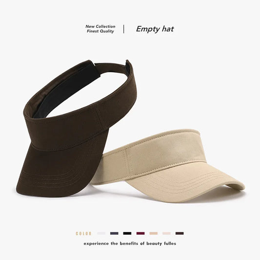 Summer outdoor UV protection visor hat for women, versatile, breathable, large head circumference, sun protection sun hat