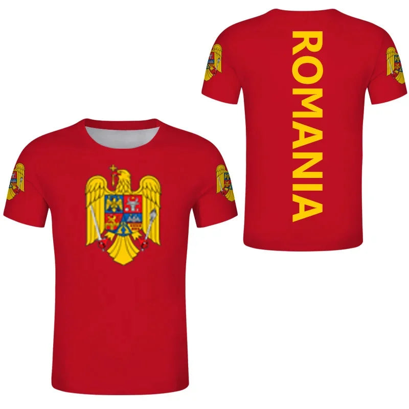 Romania Flag Football Graphic T-Shirt – Unisex Streetwear