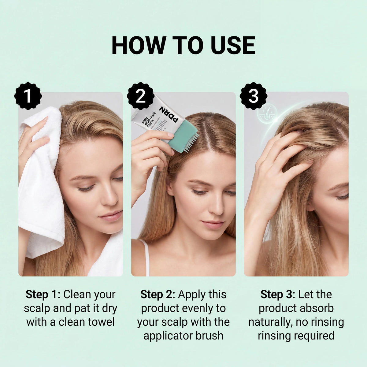 PDRN Scalp Serum With Brush Applicator,Strengthen Hair Follicle Root Hair Growth Serum, Scalp Treatment For Fuller Looking Hair
