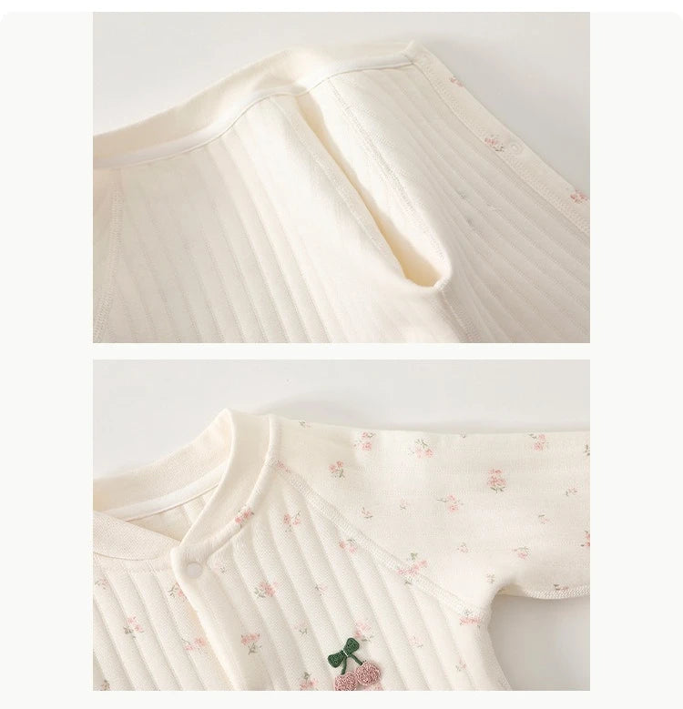 AYNIGIELL Autumn and Winter Newborn Jumpsuit, High-quality Pure Cotton Baby Girl Clothing 0-18 Month Baby Boy Outdoor Wear