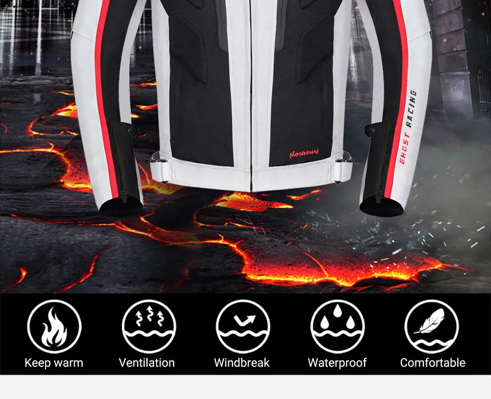 Motocross Jacket Cold-proof Waterproof Motorcycle Jacket Men Chaqueta Moto Protective Gear Motorbike Riding Jacket fit 4 Seasons