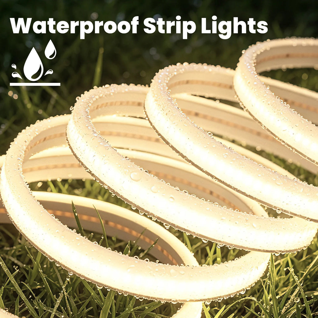 Waterproof Outdoor Solar COB LED Neon Light Strip 24V 320LEDs/m RA90 Linear Flexible Solar Lights for Yard Garden Decoration