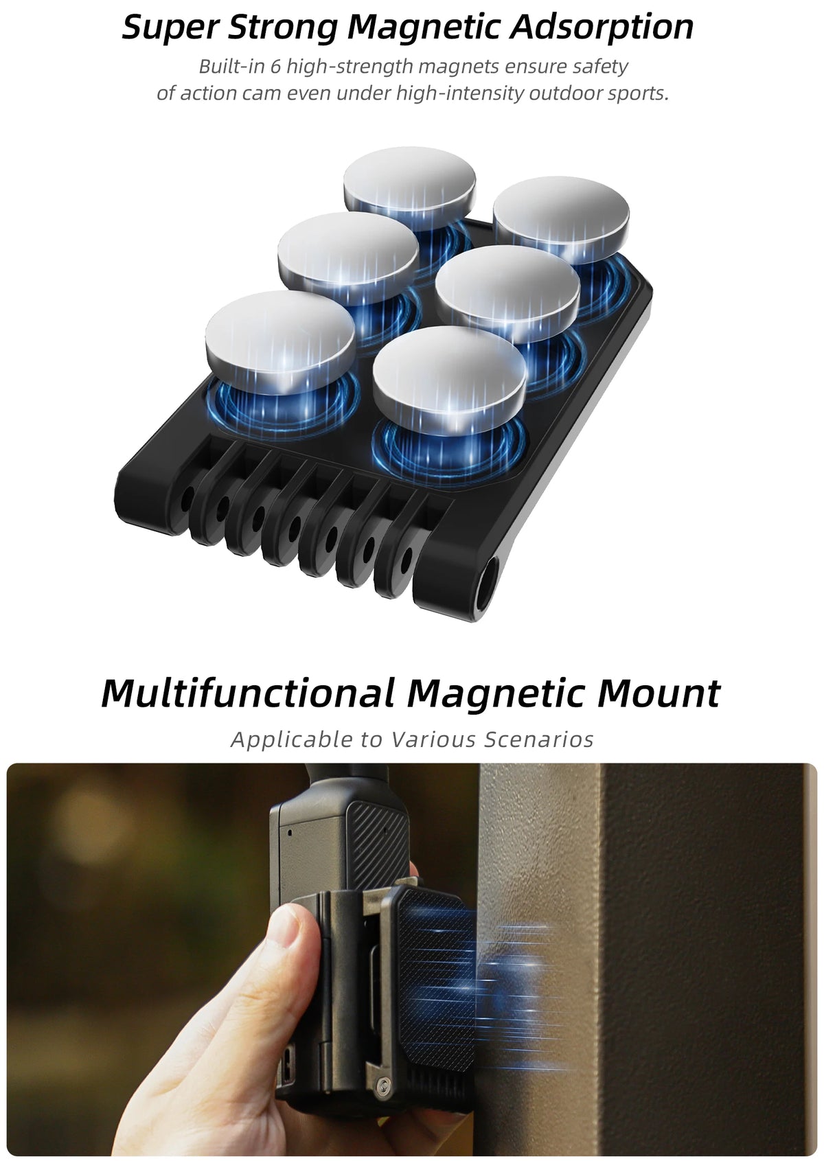 Sunnylife Multifunctional Magnetic Mount Tabletop Base Bracket Angles Adjustable Holder Base V-log Accessories For Osmo Pocket 3