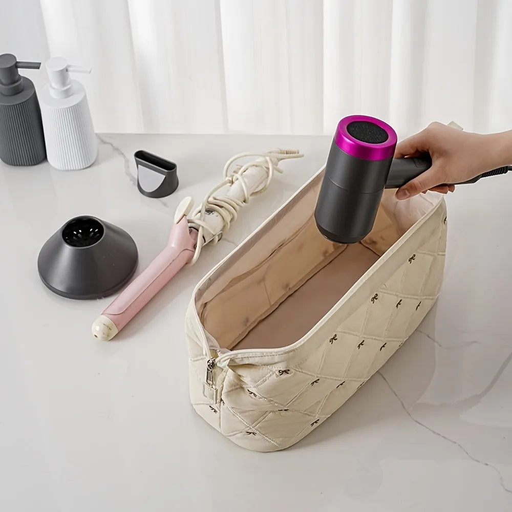 New Large Capacity Beauty Hair Organizer Case Cosmetic Bag Portable Travel Cosmetic Storage Bags with Curling Iron/Hair Dryer